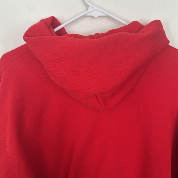 Prague Unisex Hoodie M Czech Republic Pockets Red with Raised Black Letters - Picture 7 of 8